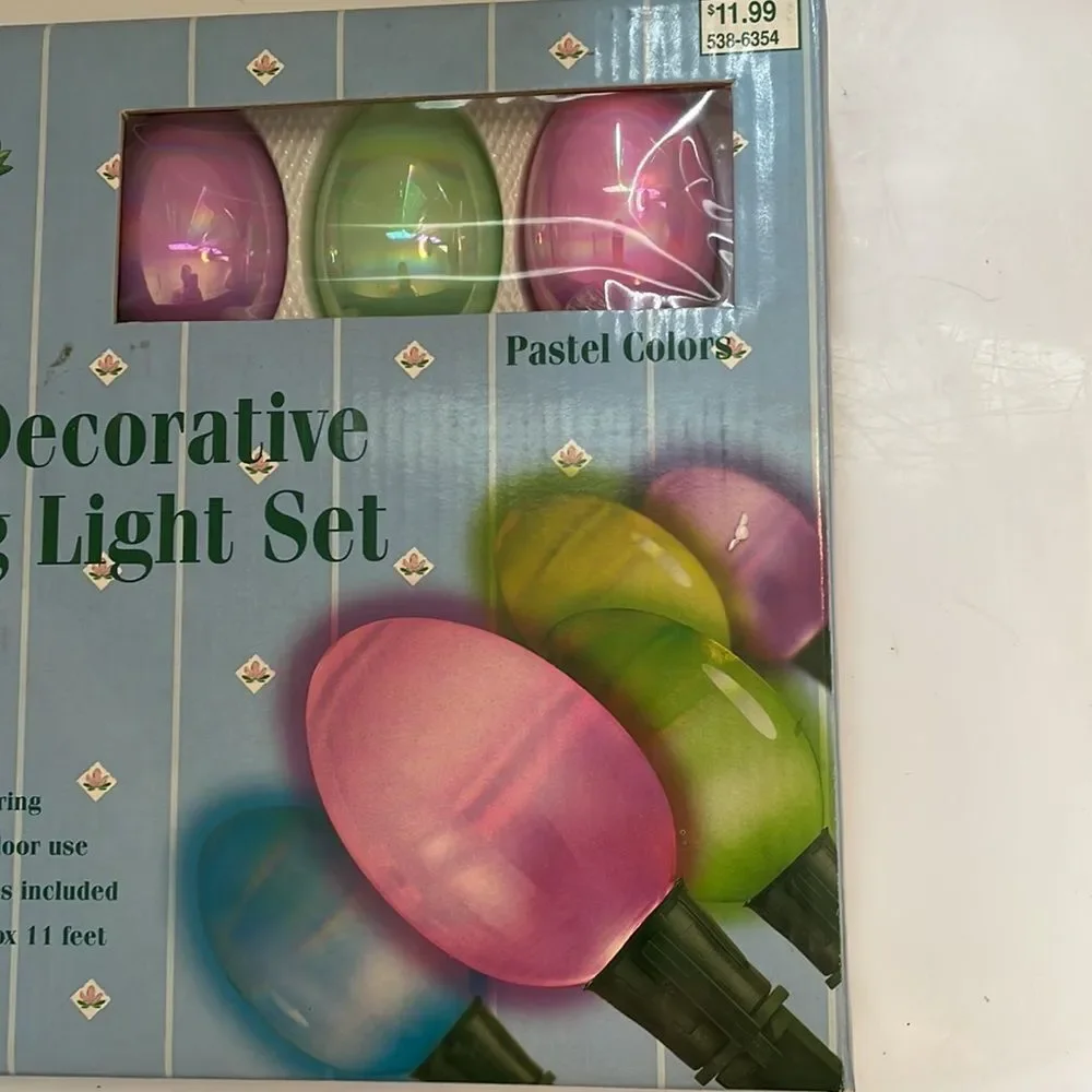 Vtg new in box 2001 Cottontale‎ Collection 10 Decorative Glass Egg light set
